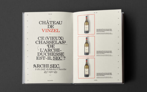 Page de catalogue pour du vin